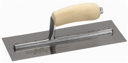 MTMXS4SS Marshalltown 11 1/2  X 4 3/4" Bright Stainless Steel Finishing Trowel with Wooden Handle