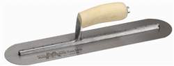 MTMXS81FR Marshalltown 18 X 4" Fully Rounded Finishing Trowel w/Curved Wood Handle