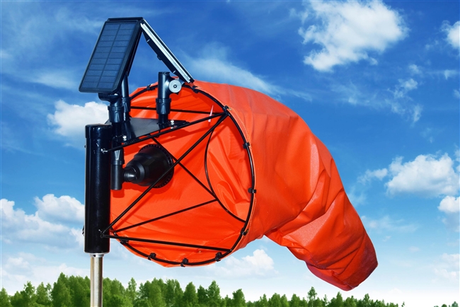 18 Inch x 72 Inch Solar Lighted Windsock Combo