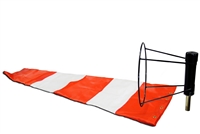 13" x 54" Orange And White Windsock and Ball Bearing Frame Combo