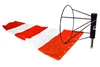 18" x 60" Orange And White Windsock and Ball Bearing Frame Combo