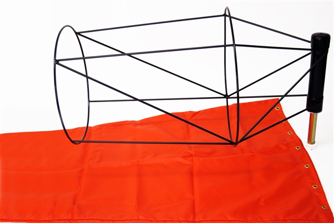 18" x 72" Orange Windsock and Extended Ball Bearing Frame Combo
