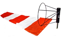 18" x 72" Orange And White Windsock and Ball Bearing Frame Combo