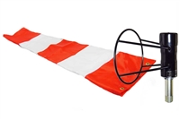 8" x 36" Orange And White Windsock and Ball Bearing Frame Combo