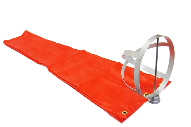 10 inch x 36 inch Orange Windsock With Aluminum Windsock Frame