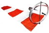 13 inch x 54 inch Orange And White Windsock With Aluminum Windsock Frame