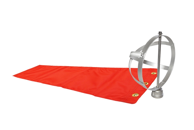 6 inch x 24 inch Orange Windsock With Aluminum Windsock Frame