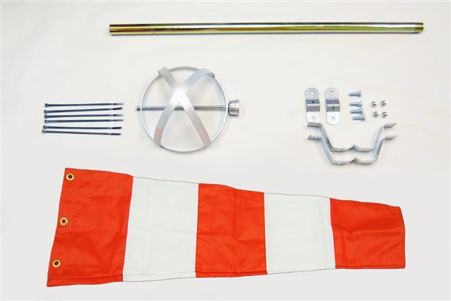 10" x 36" Orange/White Windsock And Frame Kit - Tripod Mount