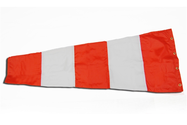 13" x 54" Orange And White Windsock