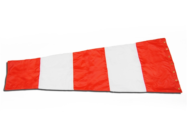 18" x 72" Orange And White Windsock