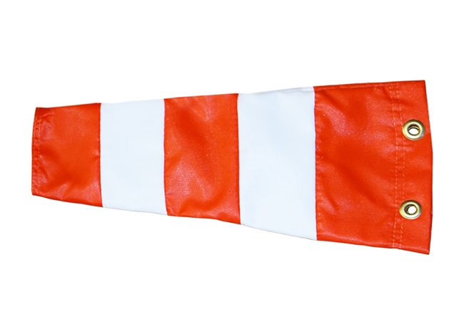 4" x 15" Orange And White Windsock