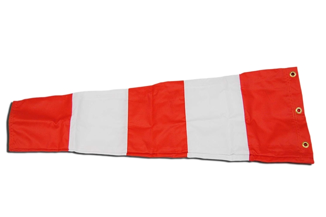 8" x 36" Orange And White Windsock