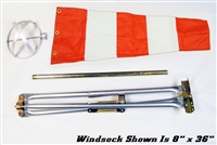 13" x 54" Tripod Mount Orange And White Windsock Kit