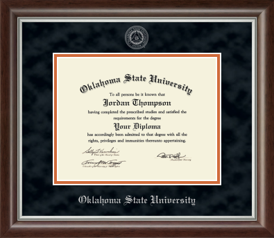 OSU Silver Embossed  Devonshire Diploma Frame