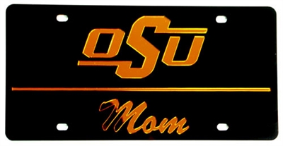 Black OSU Mom License Plate
