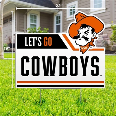 OSU LET'S GO COWBOYS YARD SIGN