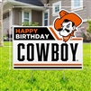 OSU HAPPY BIRTHDAY COWBOY YARD SIGN