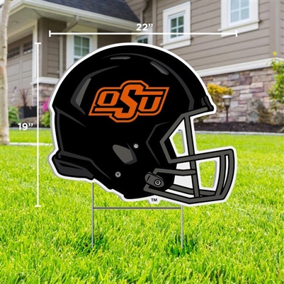 OSU BLACK FOOTBALL HELMET YARD SIGN