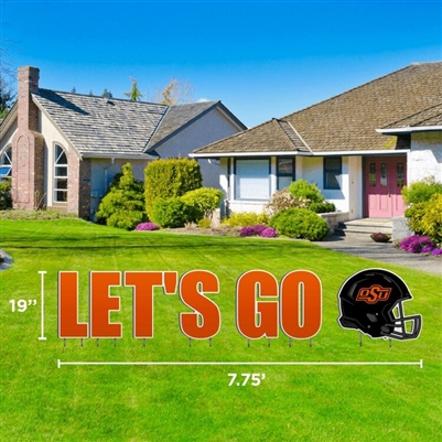 OSU LET'S GO HELMET YARD SIGN