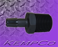 1/2" NPT x 3/8" Hose-Barb Straight Adapter - Black Nylon