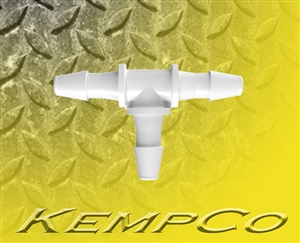 1/8" Hose-Barb Tee Connectors - Natural Polypropylene