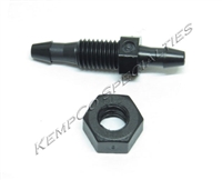 1/8" Dual Hose-Barb Miniature Thru-Panel Straight with Hex Nut - Black Nylon