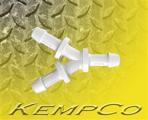 1/8" Hose-Barb Y Connectors - Natural Polypropylene