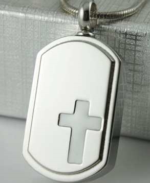 White Cross On Dog Tag