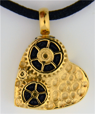 Gold Heart With Gears