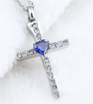 Cross With Blue Heart At Center