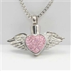 Sparkly Pink Heart With Wings