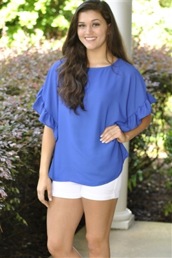 Ooh La La Top- Blue - Small