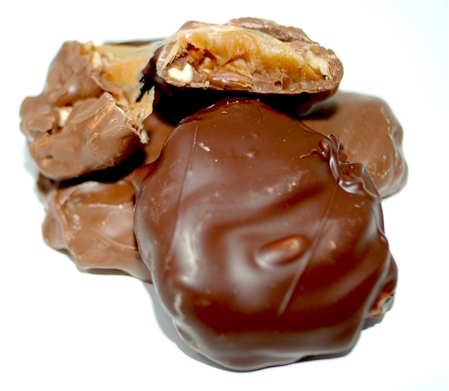 Chocolate Pecan Caramel Clusters - 8 Pack