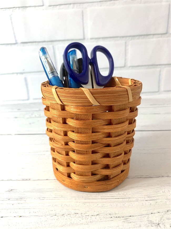 Amish Made Pen and Pencil Holder in Natural Stain