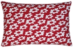 red/white wildflower decorative throw pillow cover