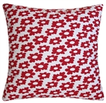 white/red wildflower decorative throw pillow cover