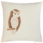 natural brown owl on a limb decorative throw pillow cover