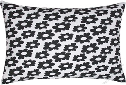 white/black wildflower decorative throw pillow cover