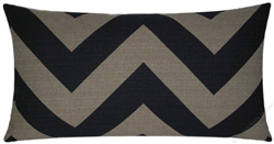 12x22" black/moss chevron throw pillow cover