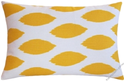 mustard yellow/white chipper throw pillow cover