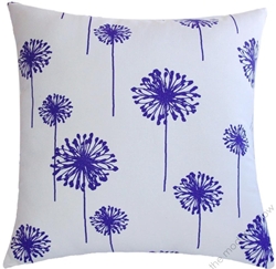 purple/white dandelion decorative throw pillow cover