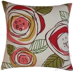 red floral rainforest decorative throw pillow cover