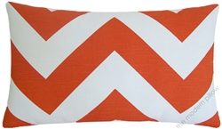 orange/white chevron zig zag decorative throw pillow cover