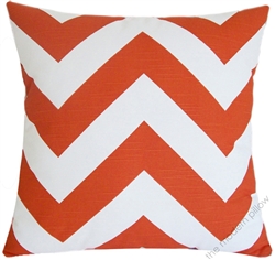 orange/white chevron zig zag decorative throw pillow cover