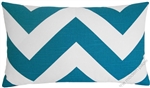 deep aqua blue/white chevron zigzag decorative throw pillow cover