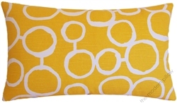 mustard yellow/white freehand decorative throw pillow cover