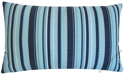 navy blue / light blue beachside stripe decorative throw pillow cover