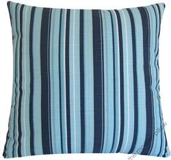 navy blue/light blue beachside stripe decorative throw pillow cover