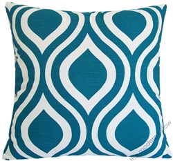deep aqua blue thistle decorative throw pillow cover