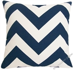 navy blue chevron zig zag decorative throw pillow cover